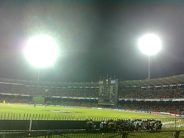 A floodlit international cricket match at R. Premadasa Stadium in Colombo