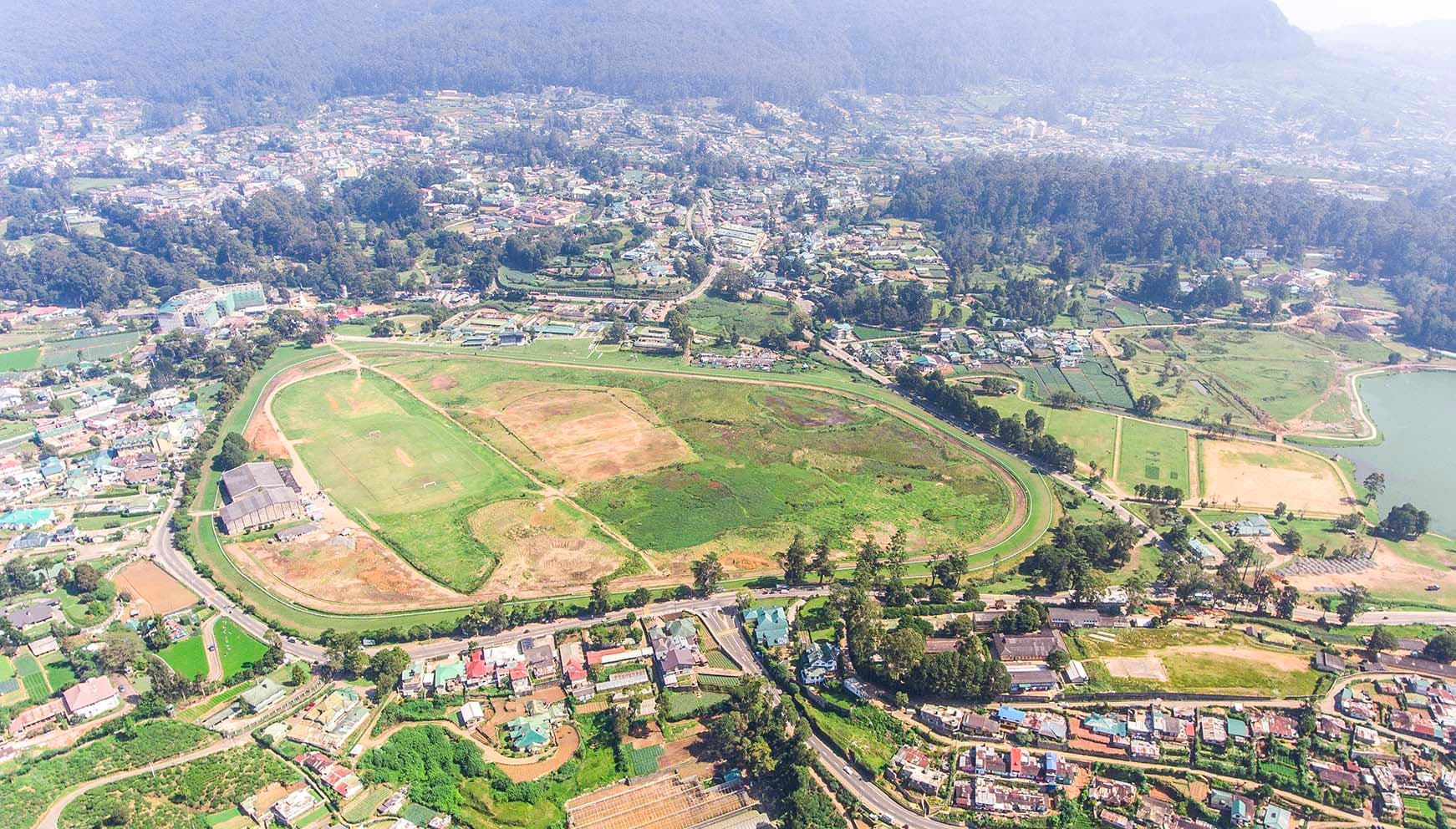 The historic racecourse landscape in Nuwara Eliya